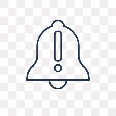 Uyarı vektör anahat simgesini şeffaf arka plan üzerinde yüksek kalitede doğrusal uyarı saydamlık kavramı izole olabilir kullanılan web ve mobil