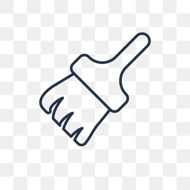 Boya fırça vektör anahat simgesini şeffaf arka plan üzerinde yüksek kalitede doğrusal boya fırça saydamlık kavramı izole olabilir kullanılan web ve mobil