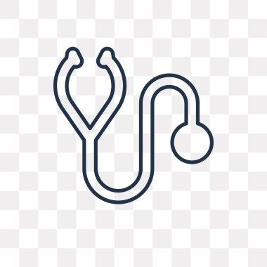 Stetoskop vektör anahat simgesini şeffaf arka plan üzerinde yüksek kalitede doğrusal stetoskop saydamlık kavramı izole olabilir kullanılan web ve mobil