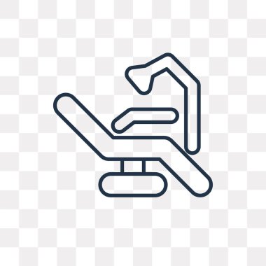 Dişçi koltuğu vektör anahat simgesini şeffaf arka plan üzerinde yüksek kalitede doğrusal dişçi koltuğu saydamlık kavramı izole olabilir kullanılan web ve mobil