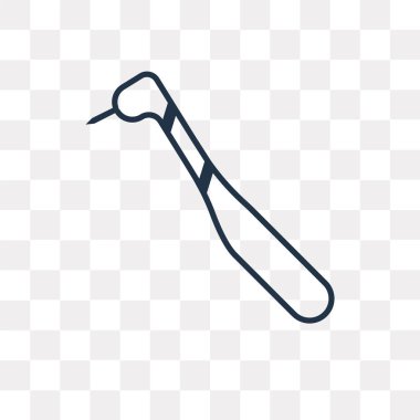 Diş matkap vektör anahat simgesini şeffaf arka plan üzerinde yüksek kalitede doğrusal diş matkap saydamlık kavramı izole olabilir kullanılan web ve mobil