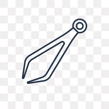 Cımbız anahat simgesini şeffaf arka plan üzerinde izole vektör, yüksek kalitede doğrusal cımbız saydamlık kavramı kullanılan web ve mobil olabilir