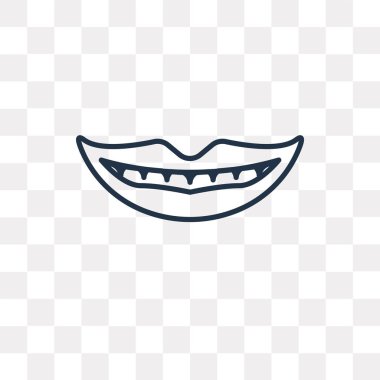 Ağız vektör anahat simgesini şeffaf arka plan üzerinde yüksek kalitede doğrusal ağız saydamlık kavramı izole olabilir kullanılan web ve mobil