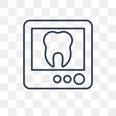 Diş vektör anahat simgesini şeffaf arka plan üzerinde yüksek kalitede doğrusal diş saydamlık kavramı izole olabilir kullanılan web ve mobil