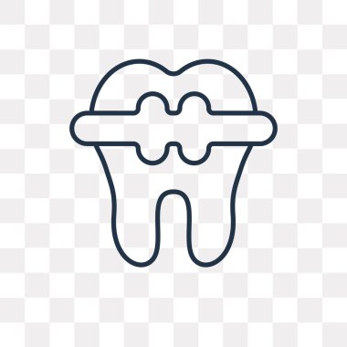 Diş telleri vektör anahat simgesini şeffaf arka plan üzerinde yüksek kalitede doğrusal diş telleri saydamlık kavramı izole kullanılan web ve mobil olabilir