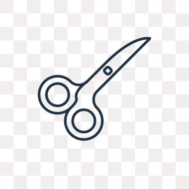 Vektör anahat simgesini şeffaf arka plan üzerinde izole makas, yüksek kalitede doğrusal makas saydamlık kavramı kullanılan web ve mobil olabilir