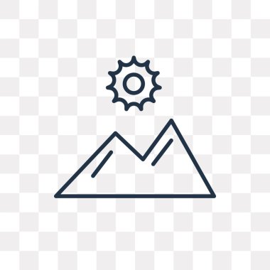 Güneş anahat simgesini şeffaf arka plan üzerinde izole vektör, yüksek kalitede doğrusal güneş saydamlık kavramı kullanılan web ve mobil olabilir