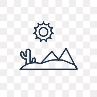 Çöl vektör anahat simgesini şeffaf arka plan üzerinde yüksek kalitede doğrusal çöl saydamlık kavramı izole olabilir kullanılan web ve mobil