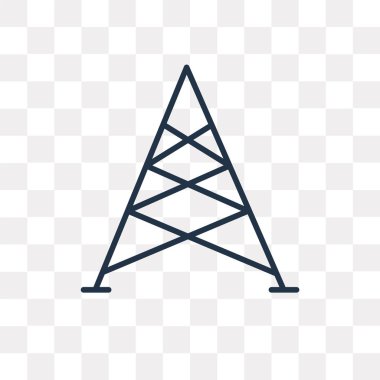 Kule vektör anahat simgesini şeffaf arka plan üzerinde yüksek kalitede doğrusal kule saydamlık kavramı izole olabilir kullanılan web ve mobil