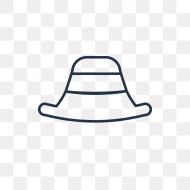 Şapka vektör anahat simgesini şeffaf arka plan üzerinde yüksek kalitede doğrusal şapka saydamlık kavramı izole olabilir kullanılan web ve mobil