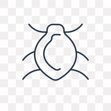 Böceği vektör anahat simgesini şeffaf arka plan üzerinde yüksek kalitede doğrusal böceği saydamlık kavramı izole olabilir kullanılan web ve mobil