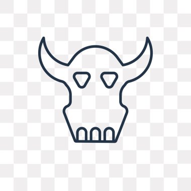 Kafatası vektör anahat simgesini şeffaf arka plan üzerinde yüksek kalitede doğrusal kafatası saydamlık kavramı izole olabilir kullanılan web ve mobil