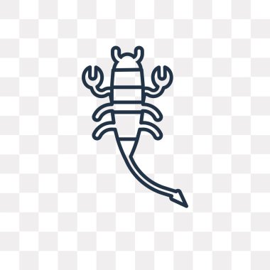 Akrep vektör anahat simgesini şeffaf arka plan üzerinde yüksek kalitede doğrusal akrep saydamlık kavramı izole olabilir kullanılan web ve mobil