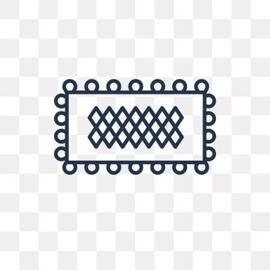 Saydam arka plan üzerinde yüksek kalitede doğrusal halı saydamlık kavramı izole halı vektör anahat simgesini kullandığınız web ve mobil olabilir