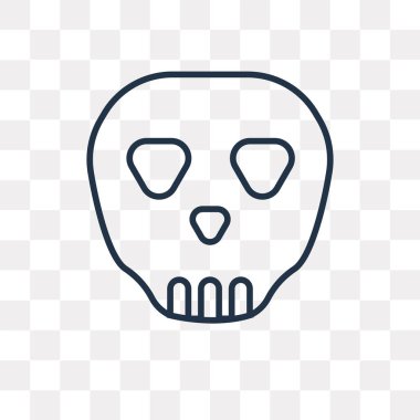 Kafatası vektör anahat simgesini şeffaf arka plan üzerinde yüksek kalitede doğrusal kafatası saydamlık kavramı izole olabilir kullanılan web ve mobil