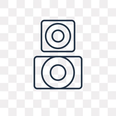 Hoparlör vektör anahat simgesini şeffaf arka plan üzerinde yüksek kalitede doğrusal hoparlör saydamlık kavramı izole olabilir kullanılan web ve mobil