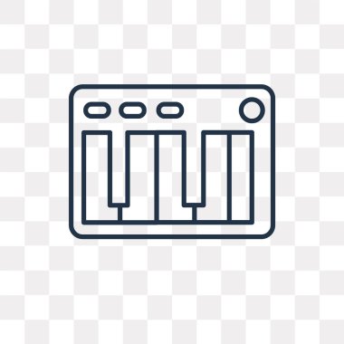 Klavye vektör anahat simgesini şeffaf arka plan üzerinde yüksek kalitede doğrusal klavye saydamlık kavramı izole olabilir kullanılan web ve mobil