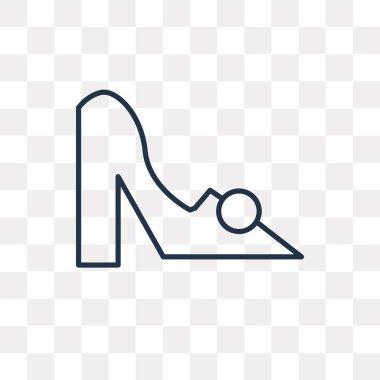 Yüksek topuk vektör anahat simgesini şeffaf arka plan üzerinde yüksek kalitede doğrusal yüksek topuk saydamlık kavramı izole olabilir kullanılan web ve mobil