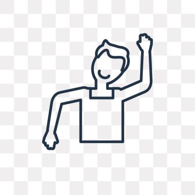 Dansçı vektör anahat simgesini şeffaf arka plan üzerinde yüksek kalitede doğrusal dansçı saydamlık kavramı izole olabilir kullanılan web ve mobil