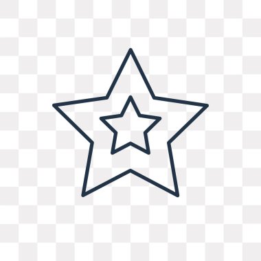 Vektör yıldız anahat simgesini şeffaf arka plan üzerinde yüksek kalitede doğrusal Star saydamlık kavramı izole olabilir kullanılan web ve mobil