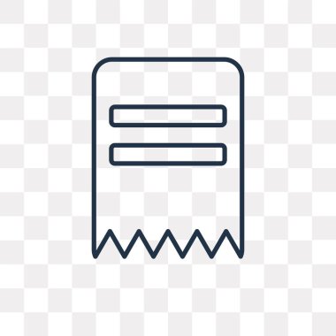 Fatura vektör anahat simgesini şeffaf arka plan üzerinde yüksek kalitede doğrusal fatura saydamlık kavramı izole olabilir kullanılan web ve mobil