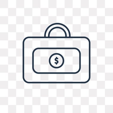 Para çantası vektör anahat simgesini şeffaf arka plan üzerinde yüksek kalitede doğrusal para çantası saydamlık kavramı izole olabilir kullanılan web ve mobil