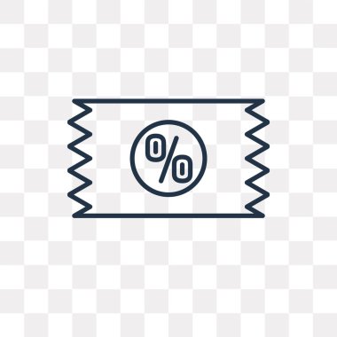 İndirim vektör anahat simgesini şeffaf arka plan üzerinde yüksek kalitede doğrusal indirim saydamlık kavramı izole olabilir kullanılan web ve mobil