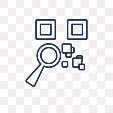 Qr kodu vektör anahat simgesini şeffaf arka plan üzerinde yüksek kalitede doğrusal Qr code saydamlık kavramı izole olabilir kullanılan web ve mobil