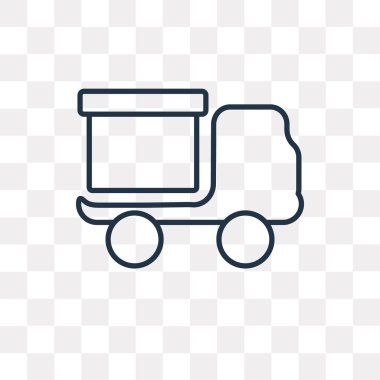 Teslimat kamyonu vektör anahat simgesini şeffaf arka plan üzerinde yüksek kalitede doğrusal teslimat kamyonu saydamlık kavramı izole olabilir kullanılan web ve mobil