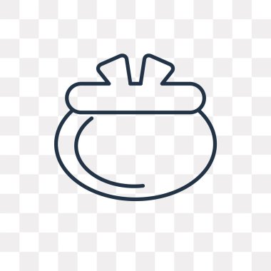 Çanta vektör anahat simgesini şeffaf arka plan üzerinde yüksek kalitede doğrusal çanta saydamlık kavramı izole olabilir kullanılan web ve mobil