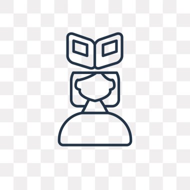 Vektör anahat simgesini şeffaf arka plan üzerinde izole öğrenme, yüksek kalitede doğrusal öğrenme saydamlık kavramı kullanılan web ve mobil olabilir