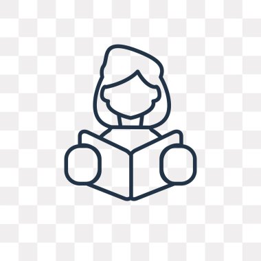 Vektör anahat simgesini şeffaf arka plan üzerinde izole okuma, yüksek kalitede doğrusal okuma saydamlık kavramı kullanılan web ve mobil olabilir