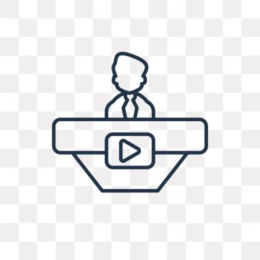 Çalışma vektör anahat simgesini şeffaf arka plan üzerinde yüksek kalitede doğrusal çalışma saydamlık kavramı izole olabilir kullanılan web ve mobil