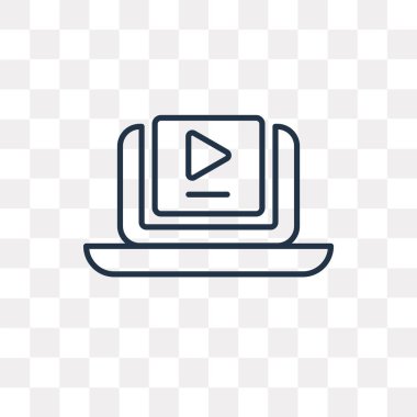 Video eğitimlerini anahat simgesini şeffaf arka plan üzerinde izole vektör, yüksek kalitede doğrusal Video tutorials saydamlık kavramı kullanılan web ve mobil olabilir