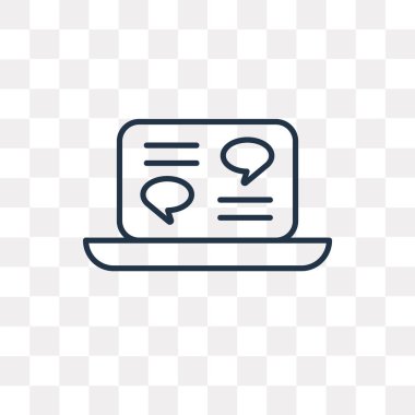 Online sınıf vektör anahat simgesini şeffaf arka plan üzerinde yüksek kalitede doğrusal Online sınıf saydamlık kavramı izole olabilir kullanılan web ve mobil