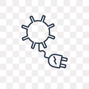 Güneş tak vektör anahat simgesini şeffaf arka plan üzerinde yüksek kalitede doğrusal güneş tak saydamlık kavramı izole olabilir kullanılan web ve mobil