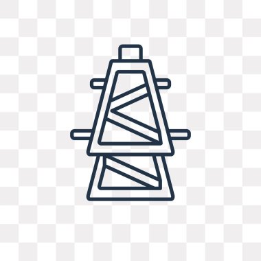 Elektrik İstasyonu vektör anahat simgesini şeffaf arka plan üzerinde yüksek kalitede doğrusal elektrik istasyonu saydamlık kavramı izole olabilir kullanılan web ve mobil