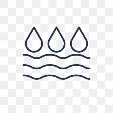 Su vektör anahat simgesini şeffaf arka plan üzerinde yüksek kalitede doğrusal su saydamlık kavramı izole olabilir kullanılan web ve mobil