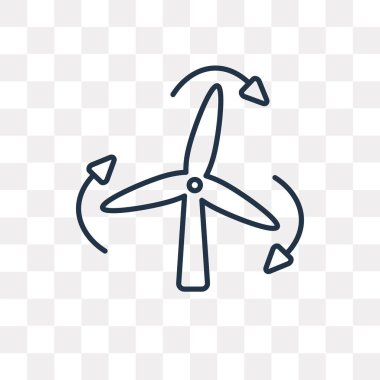 Rüzgar enerji vektör anahat simgesini şeffaf arka plan üzerinde yüksek kalitede doğrusal Rüzgar enerji saydamlık kavramı izole olabilir kullanılan web ve mobil