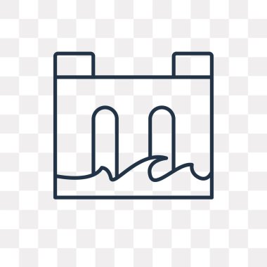 Baraj vektör anahat simgesini şeffaf arka plan üzerinde yüksek kalitede doğrusal Barajı saydamlık kavramı izole olabilir kullanılan web ve mobil