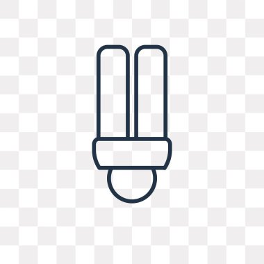 Ampul vektör anahat simgesini şeffaf arka plan üzerinde yüksek kalitede doğrusal ampul saydamlık kavramı izole olabilir kullanılan web ve mobil