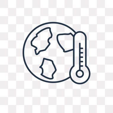 Küresel ısınma izole vektör anahat simgesini şeffaf arka plan üzerinde yüksek kalitede doğrusal küresel ısınma saydamlık kavramı kullanılan web ve mobil olabilir
