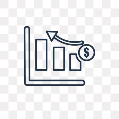 Büyüme vektör anahat simgesini şeffaf arka plan üzerinde yüksek kalitede doğrusal büyüme saydamlık kavramı izole olabilir kullanılan web ve mobil