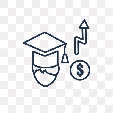 Eğitim vektör anahat simgesini şeffaf arka plan üzerinde yüksek kalitede doğrusal eğitim saydamlık kavramı izole olabilir kullanılan web ve mobil