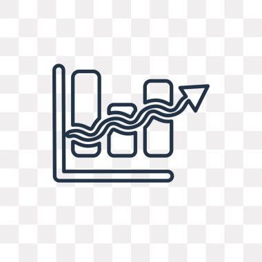 Büyüme vektör anahat simgesini şeffaf arka plan üzerinde yüksek kalitede doğrusal büyüme saydamlık kavramı izole olabilir kullanılan web ve mobil