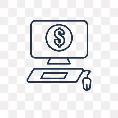 Online bankacılık vektör anahat simgesini şeffaf arka plan üzerinde yüksek kalitede doğrusal Online bankacılık şeffaflık izole kavramı kullanılan web ve mobil olabilir