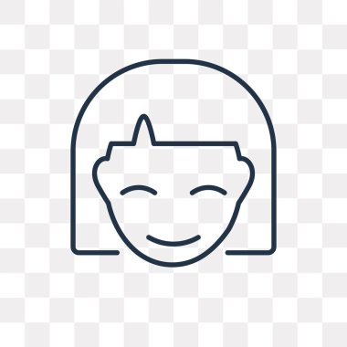 Neşeli vektör anahat simgesini şeffaf arka plan üzerinde yüksek kalitede doğrusal neşeli saydamlık kavramı izole olabilir kullanılan web ve mobil