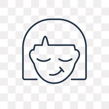 Kendini beğenmiş vektör anahat simgesini şeffaf arka plan üzerinde yüksek kalitede doğrusal kendini beğenmiş saydamlık kavramı izole olabilir kullanılan web ve mobil