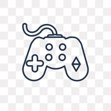 Konsol vektör anahat simgesini şeffaf arka plan üzerinde yüksek kalitede doğrusal konsol saydamlık kavramı izole olabilir kullanılan web ve mobil