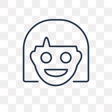 Mutlu vektör anahat simgesini izole şeffaf arka plan üzerinde yüksek kalitede doğrusal mutlu saydamlık kavramı kullanılan web ve mobil olabilir